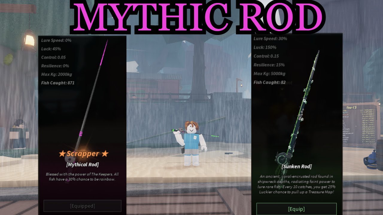 GETTING THE MYTHICAL ROD AND THE SUNKEN ROD IN ROBLOX FISCH - YouTube