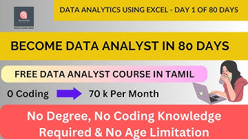 #1 Data Analyst Training in Tamil: Learn in Just 80 Days for Free/Data Analysis Using Excel Day 1