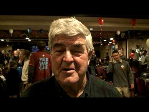 Election night 2008 comments by Gim Hollister, Douglas County Democratic Central Committee Chair. Recorded shortly after the television networks called the election for Senator Obama. The recording took place at the Douglas County Democratic Party election night festivities at the Carson Valley Inn and Casino in Minden, Nevada. Part of year-long national media project "The Electoral College." [ www.america-the-globe.net ]