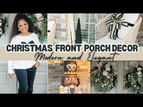 Christmas Front Porch Decor| Giant Nutcracker| Modern Christmas Home