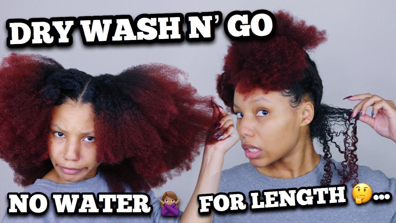 stretched hair straightening DRY WASH N' GO ON STRETCHED HAIR | NO WATER 🙅🏽♀️