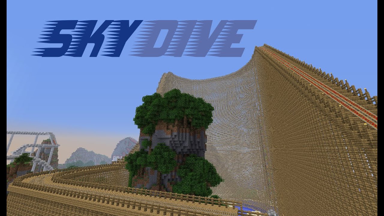 SkyDive - A huge wooden roller coaster in Minecraft [HD 