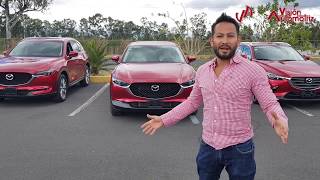 El tridente de Mazda en comparativa (CX3,CX30 y CX5).