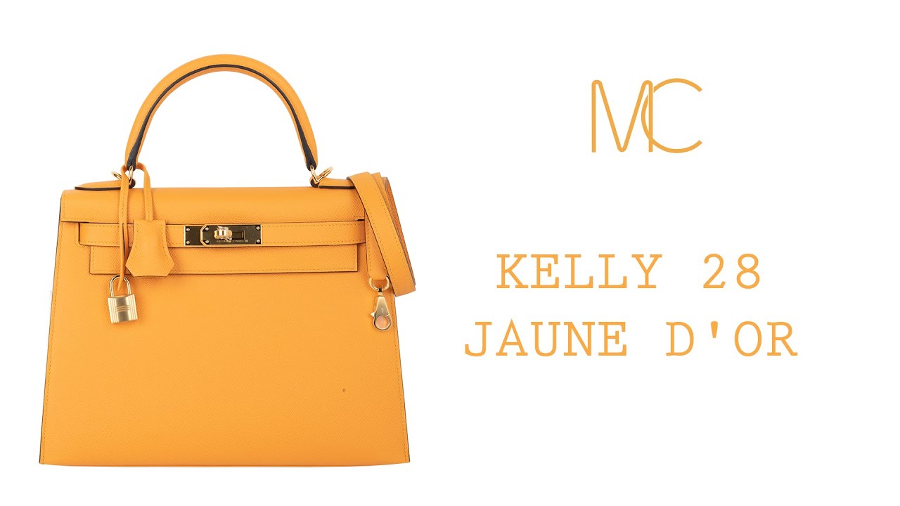 Hermès Kelly 28 Jaune Ambre/Malachite Sellier Epsom Gold Hardware
