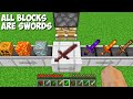 How to TURN ALL BLOCKS INTO SWORDS in Minecraft ? NEW BLOCK SWORDS !