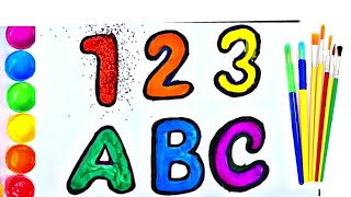 Bolalar uchun raqamlar va alifbo harflar chizish /Рисуем цифры и буквы алфавита для детей