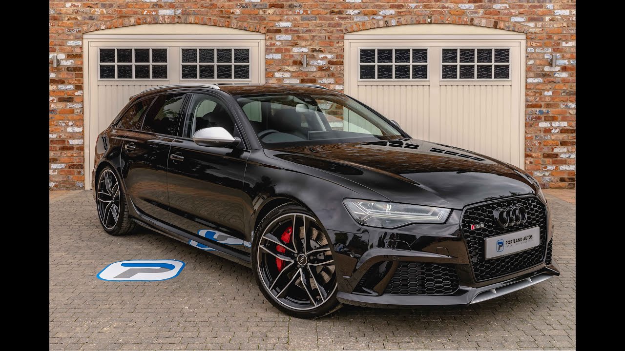 2017 AUDI RS6 AVANT FOR SALE IN EXCLUSIVE PANTHER BLACK PEARL EBONY NAPPA RS LEATHER INTERIOR
