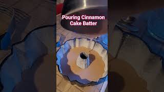 Pouring Cinnamon Cake Batter #Food #Foodie #Cooking #Baking #Recipe #Breakfast #Lunch #Dinner #Snack