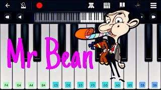 Mr Bean theme song piano   Easy mobile piano tutorial   عزف موسيقى كرتون مستر بين Perfect Piano