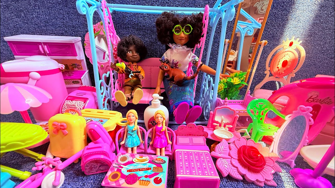 10 Minutes Satisfying with Unboxing Barbie Girl Family Playset，Cute Pinkfong Ambulance Car 