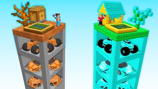 Evolui TORRE de GARAGEM POBRE até RICA no Minecraft!