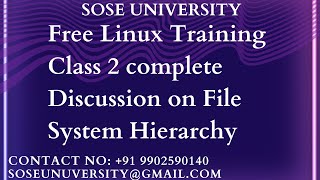Free Linux Training Class 2 File System Hierarchy