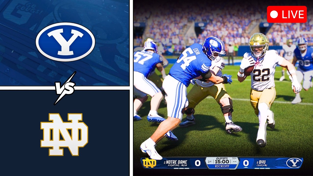 🔴 LIVE 🏈 BYU Cougars vs Notre Dame Fighting Irish / NCAAF Week 6 / College Football 27 Simulation!