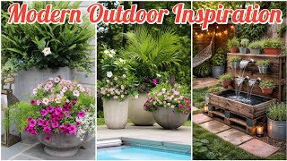 Modern garden delight || Elevate your outdoor oasis with contemporary elegance ideas