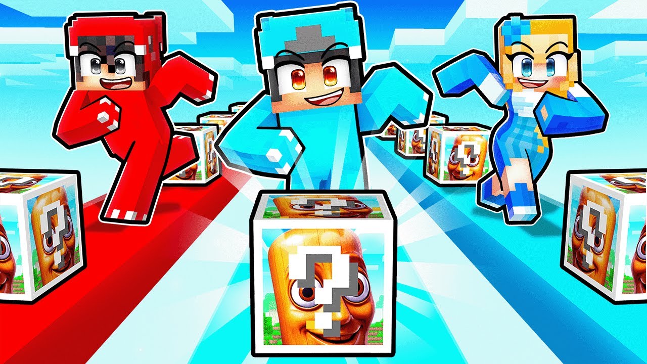 Playing a BRAINROT LUCKY BLOCK RACE In Minecraft!