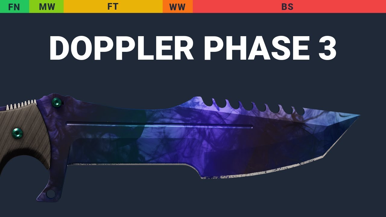 Huntsman Knife Doppler Phase 3 - Skin Float And Wear Preview