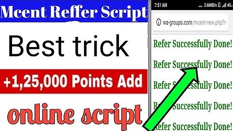 Mcent reffer online script  || 1,25,000+ add in 1sccond ||