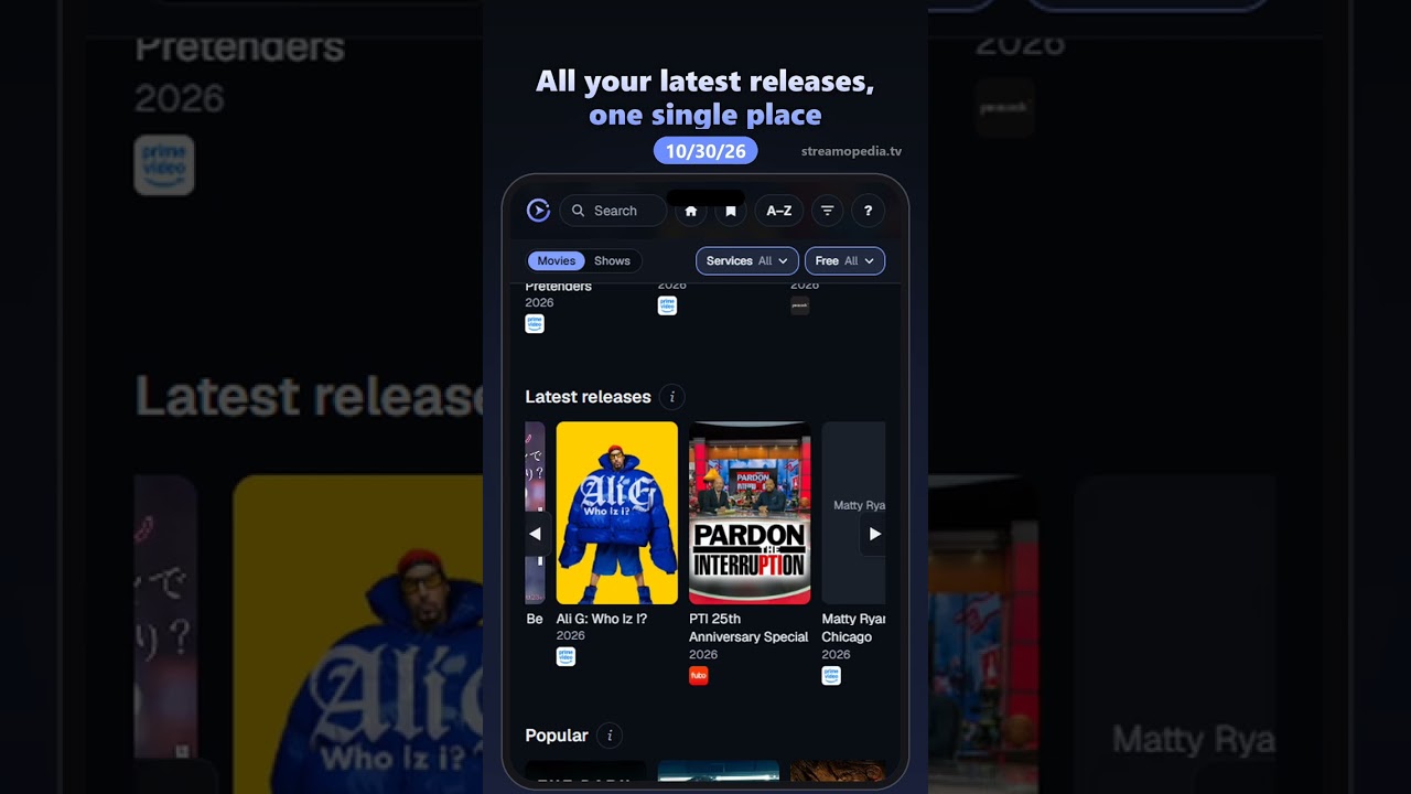 Latest Movies on Every Streaming Service October 30, 2026