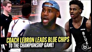 LeBron James COACHES Bronny \& Blue Chips To HUGE WIN \& Gives Them ADVICE!! Bronny NASTY BLOCK!!