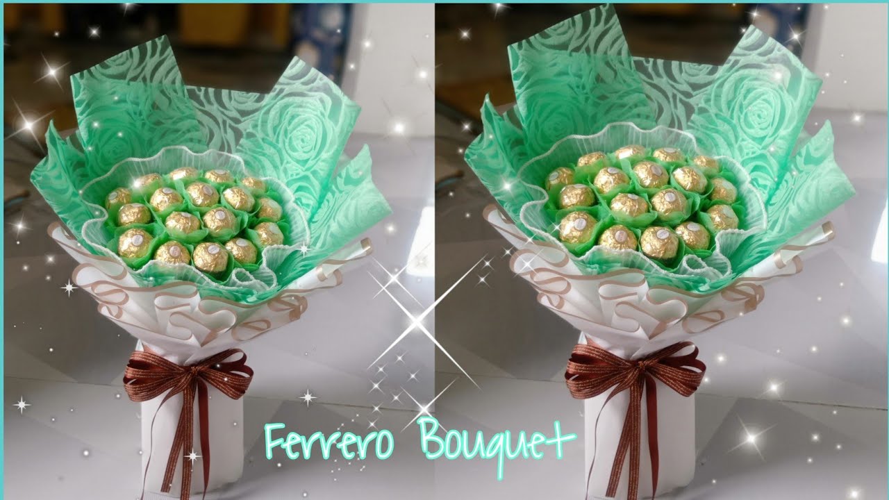 Handmade, satin ribbon roses flower bouquet + Ferrero Rocher chocolate gift  by my fiancee : r/handmade