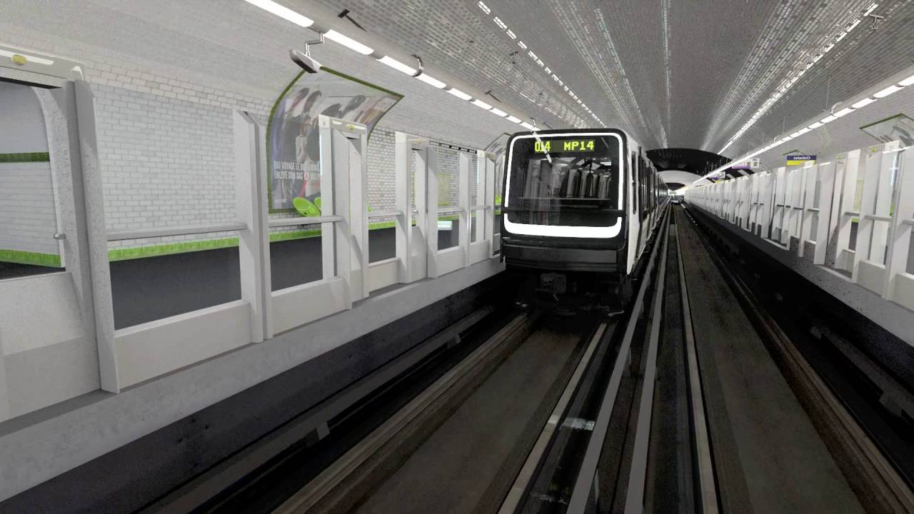 Paris metro MP14 train - YouTube