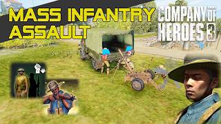 120 Mortar Mass infantry Assault  1vs1 - British Forces - Company of Heroes 3