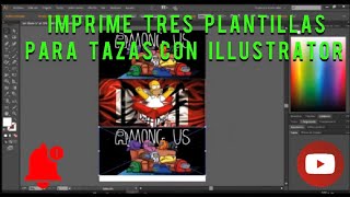 Como Imprimir TRES PLANTILLAS PARA TAZAS EN UNA HOJA (Tamaño A4) Con Adobe Illustrator ✔✔😉