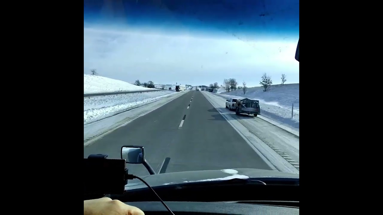 Trucker Driving After the BLIZZARD Burried Middle America under 6 feet of Cold Snow and Distruction.