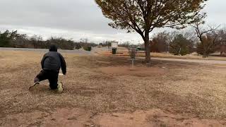 Windy disc golf at Will Rogers Park in Oklahoma City