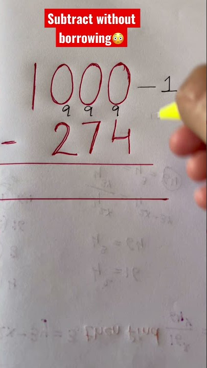 Subtract without borrowing #math #tutor #mathtrick #learning #subtraction #borrowing #1000