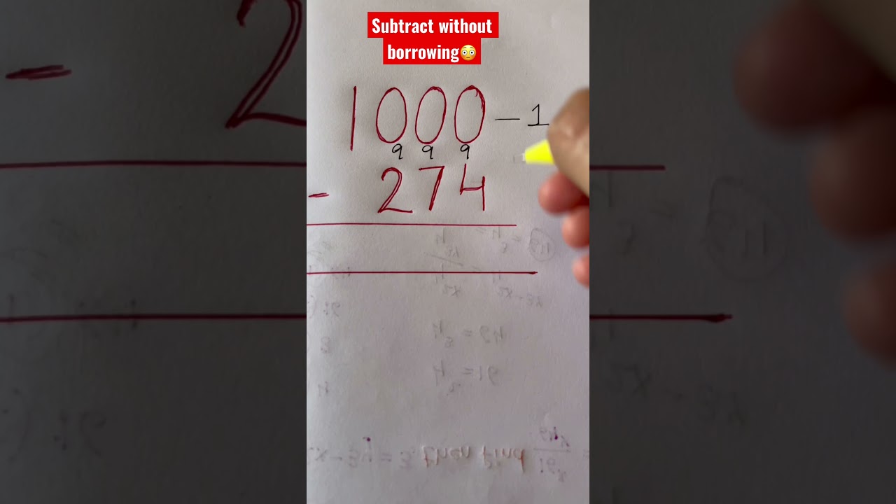 Subtract without borrowing #math #tutor #mathtrick #learning #subtraction #borrowing #1000