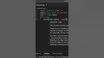How to create a stopwatch using python #shorts #pythonprojects