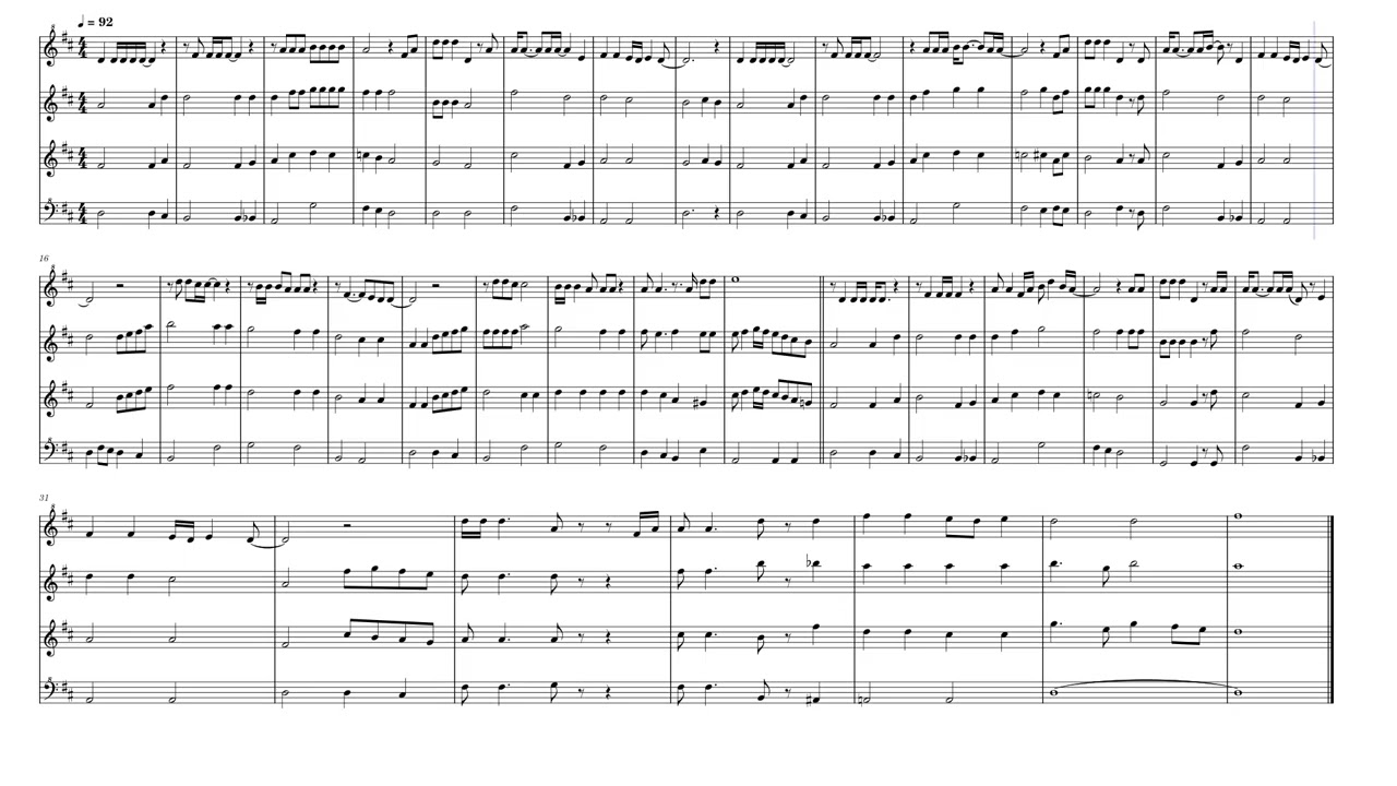 That Lucky Old Sun SATB Recorder Quartet by Beasley Smith