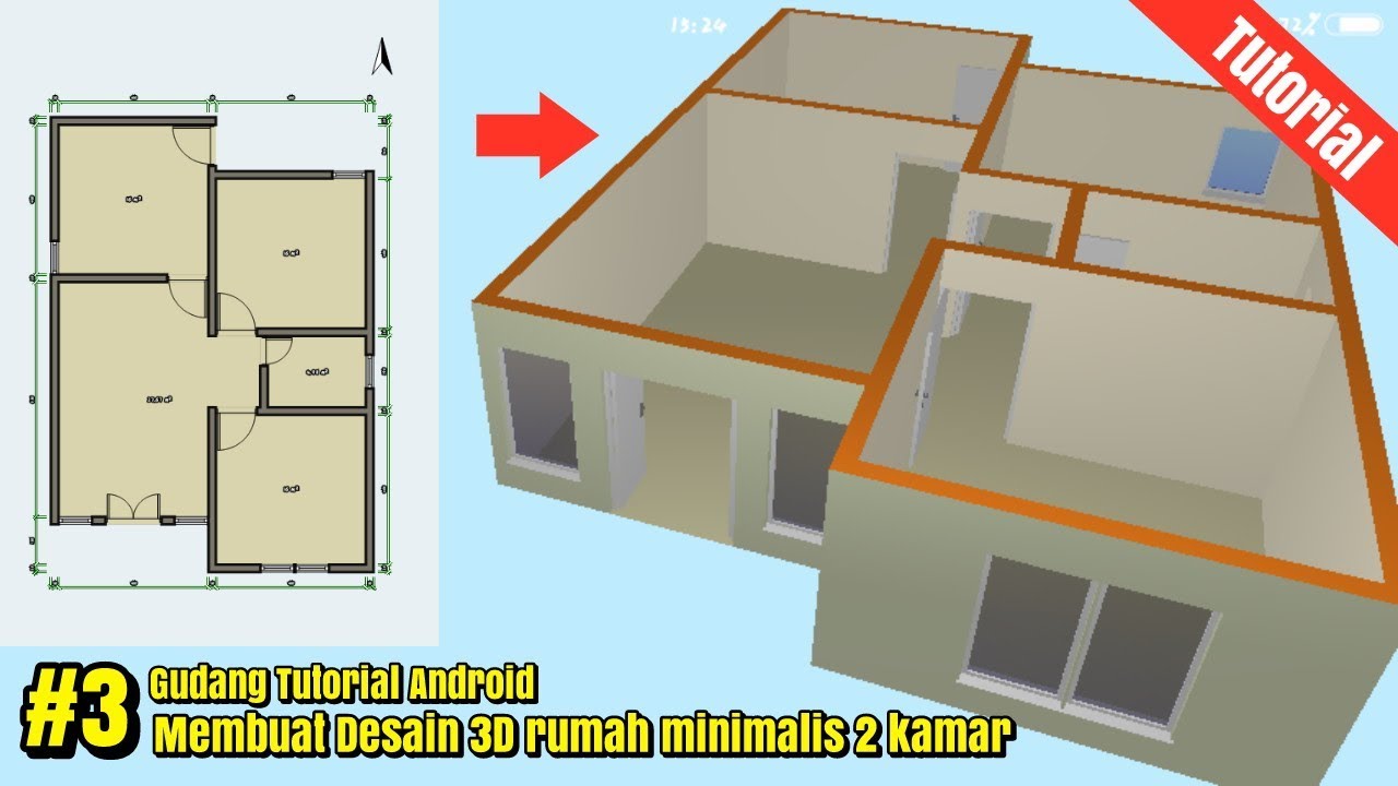  Desain Rumah 3D  6x9 minimalis 2 kamar di android part 