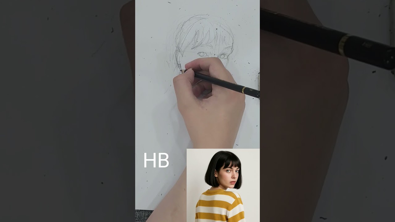 Drawing a portrait by three pencils✏️ 