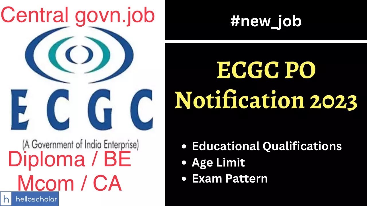 Central government jobs in tamilnadu 2023 ECGC Requirement 2023 May