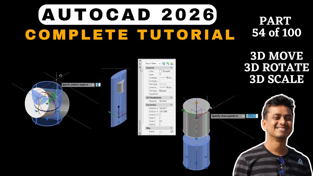 AutoCAD Complete 2D+3D Tutorial for Beginners || AutoCAD 2026 3D ...