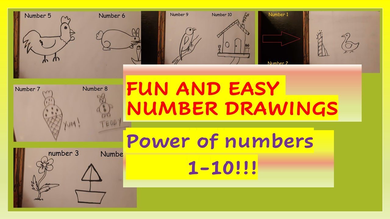 Number drawing |Fun Number drawing | Making Animals with numbers | Making pictures with numbers 1-10