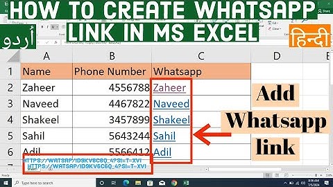 How to Create Whatsapp link in Ms Excel | How to add Whatsapp link for any contact in Ms Excel