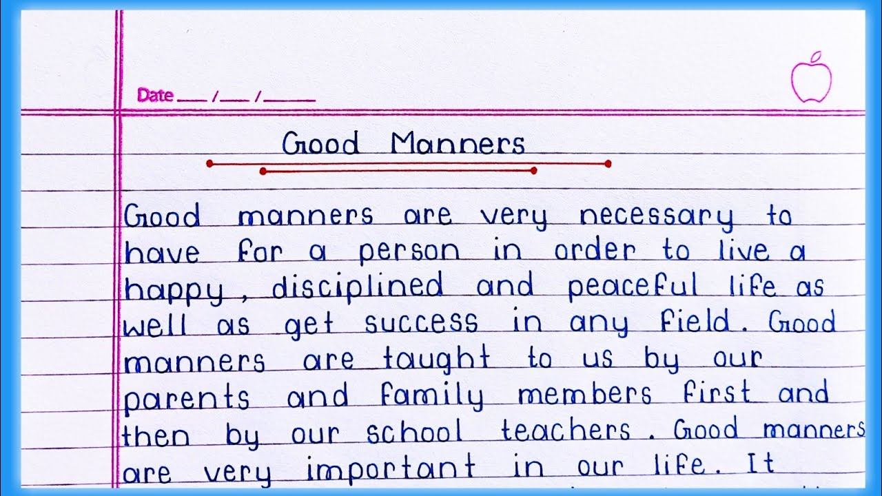 Essay on Good Manners in English || Good Manners essay writing || Paragraph on Good Manners ||