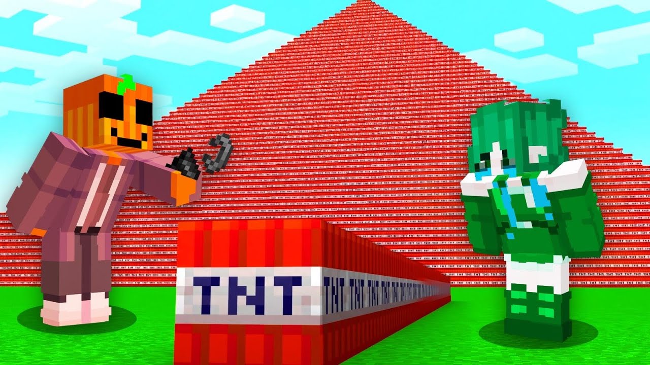 LLENÉ el MUNDO de MI AMIGA de TNT en Minecraft!