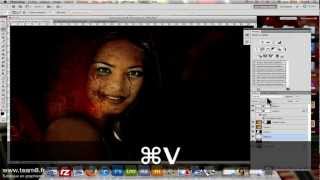 Tutoriel photoshop - Tuto créer un maquillage mort vivant - Zombie sur Photoshop CS6 screenshot 1