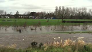 Six Mile River in flood at Ballyclare after Storm Frank