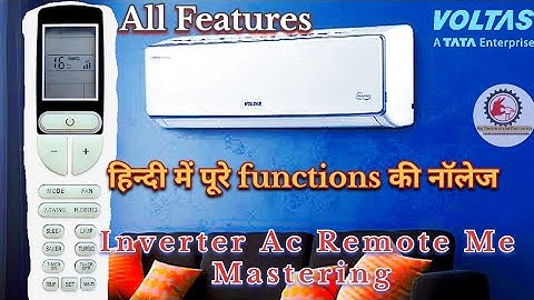How To Use Voltas inverter AC Remote  New Voltas स्प्लिट 5🌟⭐️🌟🌟🌟 इन्वर्टर AC के सभी फंक्शन्स जानकारी