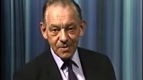 Professor Eric Laithwaite gives a demonstration of a large gyro wheel