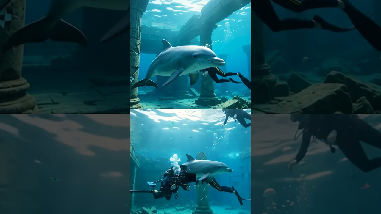 Explorer Follows a Dolphin Underwater… But It’s a Movie Set!🐬🎬😱 #tranding #vfx #shorts #viral #movie
