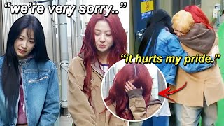 Yunjin & Kazuha apologized to fans & staff, Chaewon almost cried out of fear..