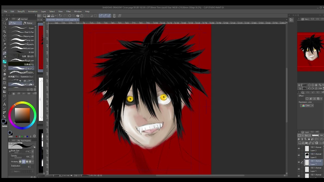 drawing volume 1's cover for my manga (super duper quiet edition)