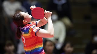 橋本帆乃香 スーパープレー&ヒロインインタビュー 日本ペイントマレッツ  vs 京都カグヤライズ ノジマTリーグ2023-2024 2024年01月14日 ベイコム総合体育館【卓球Tリーグ公式】