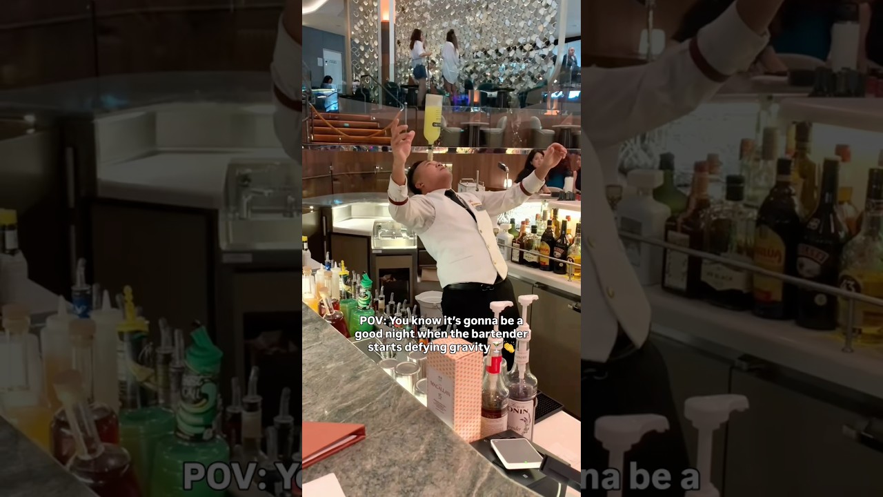 This bartender on Celebrity Xcel understood the assignment. 🍹👏 #cruise #cruiselife